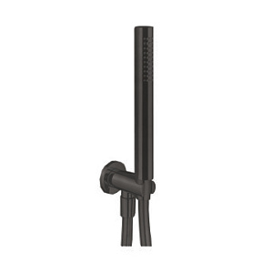 Fantini Milano Душевой набор: вывод воды на 1/2”, шланг 150 см, ручная лейка FIT, держатель для лейки, цвет: Matt Gun Metal PVD