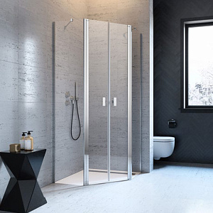 Radaway Nes PTD Душевые двери 44см, распашные, стекло прозрачное, покрытие Easy Clean, профиль: хром