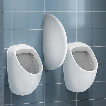 Ideal Standard Перегородка для писсуара 130хh675 мм, керамическая, в комплекте с крепежом, цвет: белый глянецевый
