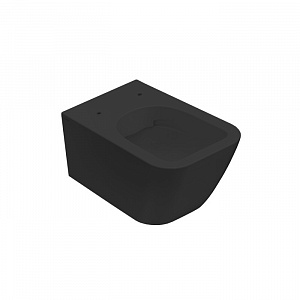 Globo Stone Унитаз подвесной безободковый 52х36 см, с системой скрытого крепежа, цвет: черный матовый