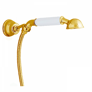 CISAL Arcana Toscana Ручной душ для настенного крепления (держатель, лейка, шланг), цвет: золото/белый