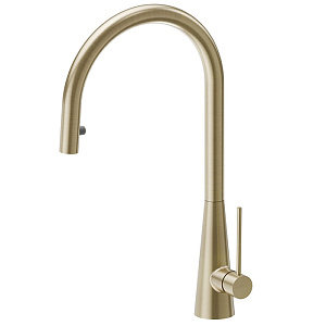 Newform Ycon Смеситель для кухни, 1 отв., с выдвижным изливом, цвет: PVD Brushed p. Gold