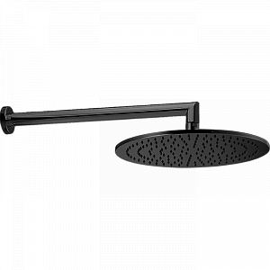 CISAL Shower Верхний душ D300 мм с настенным держателем L400 мм, цвет: черный матовый