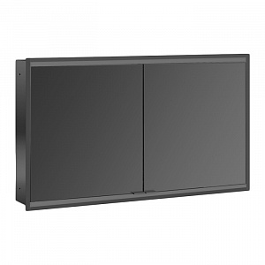 EMCO Prime2 Зеркальный шкаф 120x70см., с подсветкой, встраиваемый,  2 двери, 2 полки, розетка, цвет: черный