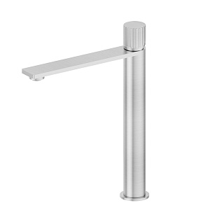 Newform Steel Line Смеситель для раковины, высокий, 1 отв., без донного клапана, цвет: stainless steel