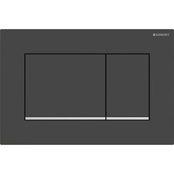 Geberit Sigma20 Клавиша для двойного смыва, квадратная, цвет: черный матовый/хром 