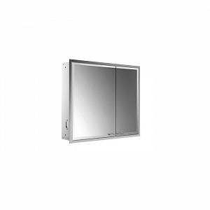 EMCO Prestige2 Зеркальный шкаф 66х81.5см., встраиваемый, LED-подсветка, 2 двери, 2 полки, розетка, левый, с EMCO light system