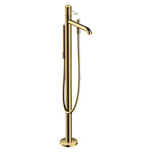 Axor Uno Смеситель для ванны, напольный, с ручным душем, цвет: полированное золото