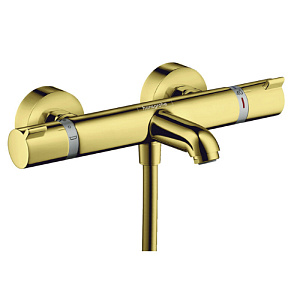 Hansgrohe Ecostat Смеситель для ванны, настенный, термостатический, цвет: полированное золото