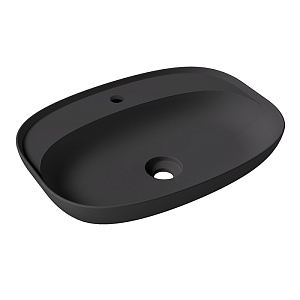 Alice Form Oval Раковина 60x45х12см., накладная, 1 отв., цвет: чёрный матовый