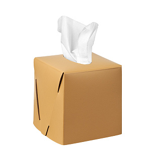 ADJ Салфетница Kleenex, 12x12xH12 см., цвет: горчичный/оливковый