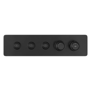 Gessi Hi-Fi Eclectic Смеситель для душа настенный встраиваемый, термостатический, с 3 запорными кнопками, цвет: черный матовый