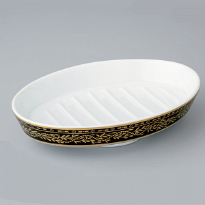 THG Marquise porcelaine noire керамическая мыльница, настольная, цвет: белый