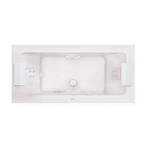 Jacuzzi Sharp Double Ванна Rainbow&Clean System 190x90x57см, гидромассажная, свободностоящая, без панелей,без смесителя, цвет: белый/хром