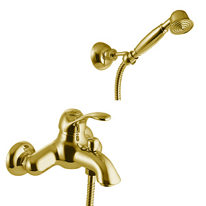 Fima Carlo Frattini Lamp Смеситель для ванны, настенный, с ручным душем, цвет: золото