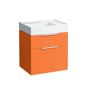 Laufen Kartell Комплект: Тумба и раковина 60х46х73см, с 2 выдвиж. ящиками, с сифоном, цвет: оранжевый глянцевый