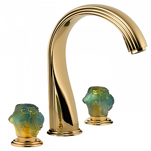 THG  Dragon Jade Смеситель для ванны, 3 отв., цвет: золото/хрусталь