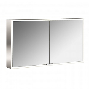 Emco Asis prime Зеркальный шкаф 120х15.2хh70см, навесной, 2 дверки, 2 стекл.полки LED-подсветка сенсорн., розетка, боковые панели зеркало