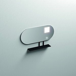 Kerasan Mirrors Зеркало 100х61cм, с черной матовой полкой, с LED подсветкой и сенс выкл.
