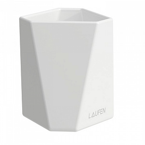 Laufen Home collection Керамический стакан 90х90х105 мм TRIO CUP, настольный, цвет: белый
