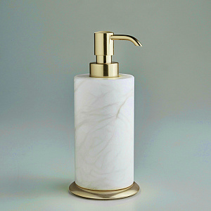 3SC Baster Round Дозатор для жидкого мыла, настольный, цвет: алебастр/Polished Satin Gold