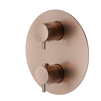 Newform X-STEEL 316 Смеситель для душа, встраиваемый, термостатический, с переключателем до 5 источников, цвет: PVD Brushed copper bronze