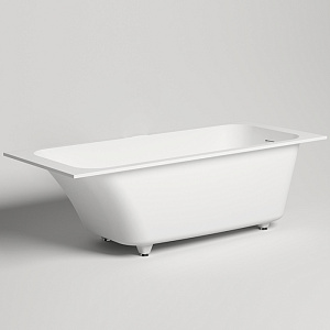 Salini Orlanda Встраиваемая ванна 180х80х60cм, "Up&Down", сифон, щелевой слив-перелив, S-Sense, цвет: белый матовый