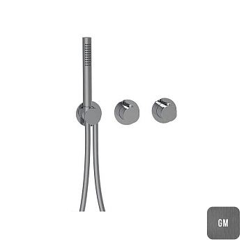 Almar Modular Смеситель для душа, встраиваемый, термостатический, с ручным душем и шлангом, цвет: Gun Metal Brushed PVD