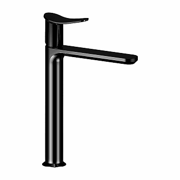 Huber Harlock Смеситель для раковины, на 1 отв., высокий h: 22.5см., без донного клапана, цвет: Nero Opaco