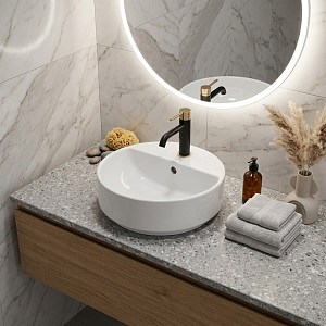 Ideal Standard i.life Раковина 40х40х13см., накладная, 1 отв., с переливом, без крепежа, цвет: белый глянцевый