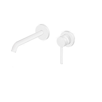 Gattoni Circle Two Смеситель для раковины встраиваемый, излив 208 мм, цвет: белый матовый