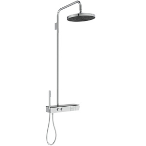Ideal Standard Solos Душевая система с термостатическим смесителем, держатель для лейки, 3-функциональный (Rain, Silkrain, SecondSkin) круглый пластиковый верхний душ 30см., ручной душ, шланг 175см., цвет: хром