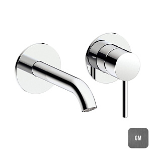 Almar Mixers Смеситель для раковины, настенный, цвет: оружейный металл брашированный PVD