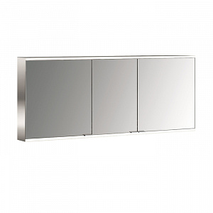 EMCO Prime2 Зеркальный шкаф 160x70см., с подсветкой, навесной, 3 двери, 4 полки, розетка, цвет: белый