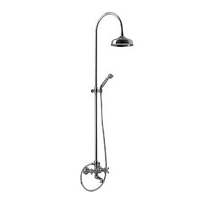 Cisal Arcana Смеситель для ванны с душевой стойкой, верхним душем Ø200 мм., ручным душем и шлангом 150 см.. цвет: Old Bronze