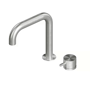 QuadroDesign Source Смеситель для раковины, 2 отв., цвет: Brushed Stainless Steel