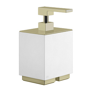 Gessi Inverso Accessories Дозатор для жидкого мыла, настольный, цвет: белый/Brass Brushed PVD