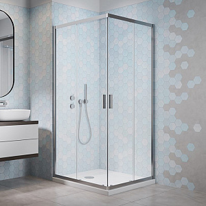 Radaway Alienta D Душевое ограждение 80x100см, стекло прозрачное, покрытие Easy Clean, профиль: хром
