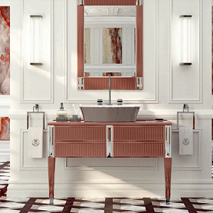 Oasis Rialto Комплект мебели напольный, №5, L116xP51x H:200см, цвет: glossy Marsala/хром