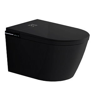 NEMO Унитаз с функцией биде 60x38см., подвесной, электронный, tornado, сиденье микролифт, цвет: черный матовый