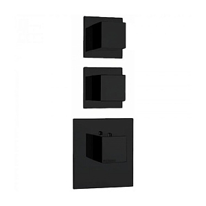 Bossini Cube Смеситель для душа, встраиваемый, термостатический, цвет: черный матовый
