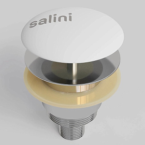 Salini D401 Донный клапан для ванны "Up&Down", S-Sense, цвет: белый глянцевый