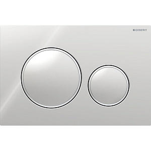 Geberit Sigma20 Клавиша для двойного смыва, круглая, цвет: хром/матовый хром