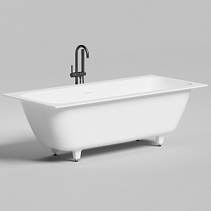 Salini Orlanda Axis KIT Встраиваемая ванна на ножках 180х80х60cм., "Up&Down", сифон, интегрированный слив-перелив, материал: S-Sense, цвет: белый глянцевый