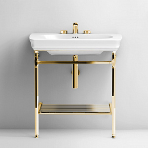 Artceram Civitas Металическая структура Quadra 55х44хh80,5см, полка сетка, напольная, цвет: золото