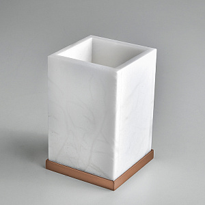 3SC Baster Square Стакан настольный, цвет: алебастр/Warm Brushed Bronze PVD