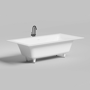 Salini Ariosa Axis Ванна 210х100х65см., встраиваемая, S-Sense, с донным клапаном "Click-Clack", сифоном, слив-переливом, ножками, цвет: белый глянцевый