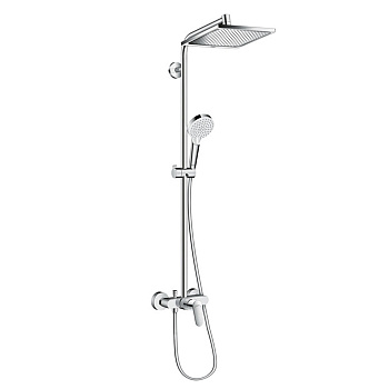 Hansgrohe Crometta E 240 SHP Душевая система 102см, с верхним душем 240х240мм., ручным дешем и однорычажным семесителем, цвет: хром  ЦЕНА по АКЦИИ