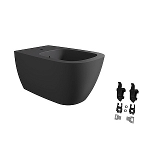 Alice Wunder Биде подвесное 53х31см., с набором для крепления, цвет: чёрный матовый