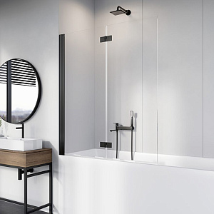 Radaway Nes PND I Шторка для ванны 100см, стекло прозрачное, покрытие Easy Clean, профиль: черный